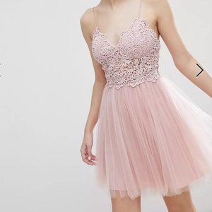 NWT ASOS Pink Balletcore Lace & Tulle Dress